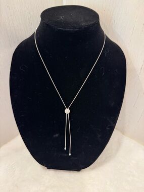Silver and CZ Women's Necklace, adjustable